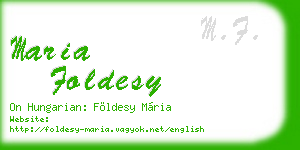 maria foldesy business card